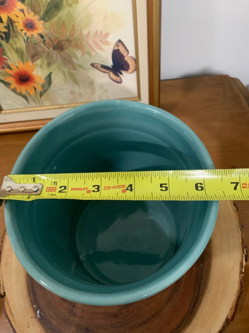 Pottery Barn Cambria Teal Ceramic Utensil‎ Holder Cottage Core Florals - Picture 6 of 10